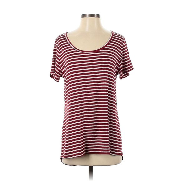 LuLaRoe LLR Women's Classic Tee Small Red White Stripe Ribbed - Picture 1 of 2